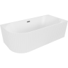 Mexen Gia freestanding corner patterned bathtub right 150 x 75 cm, white matte, gun gray brushed overflow - 52701507501P-66