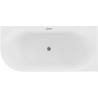 Mexen Gia free-standing corner fluted right bath 150 x 75 cm, white matte, overflow gun metal - 52701507501P-95