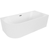 Mexen Gia free-standing corner fluted bathtub right 150 x 75 cm, white matte, gun metal overflow - 52701507501P-95