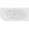 Mexen Gia freestanding corner fluted right bathtub 150 x 75 cm, white matte, brushed nickel overflow - 52701507501P-97