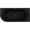 Mexen Gia freestanding corner fluted right bathtub 150 x 75 cm, black matte, chrome overflow - 52701507571P-01
