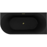 Mexen Gia freestanding corner ribbed bathtub right 150 x 75 cm, black matte, gold overflow - 52701507571P-50