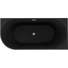 Mexen Gia freestanding corner ribbed right bathtub 150 x 75 cm, matte black, brushed gold overflow - 52701507571P-55