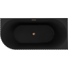 Mexen Gia freestanding corner grooved right bathtub 150 x 75 cm, black matte, brushed copper overflow - 52701507571P-65