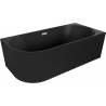 Mexen Gia freestanding corner fluted right bathtub 150 x 75 cm, matte black, brushed nickel overflow - 52701507571P-97