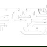 Mexen Gia freestanding corner fluted right bathtub 170 x 80 cm, white gloss, chrome overflow - 52701708000P-01