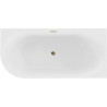 Mexen Gia free-standing corner grooved right bathtub 170 x 80 cm, white gloss, gold overflow - 52701708000P-50