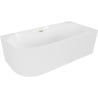 Mexen Gia free-standing corner fluted right bathtub 170 x 80 cm, white gloss, brushed gold overflow - 52701708000P-55