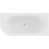 Mexen Gia free-standing corner fluted right bathtub 170 x 80 cm, white gloss, brushed gold overflow - 52701708000P-55