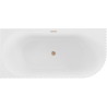 Mexen Gia free-standing corner right bathtub 170 x 80 cm, white gloss, brushed copper overflow - 52701708000P-65
