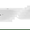 Mexen Gia freestanding corner ribbed right bathtub 170 x 80 cm, white gloss, brushed gun gray overflow - 52701708000P-66