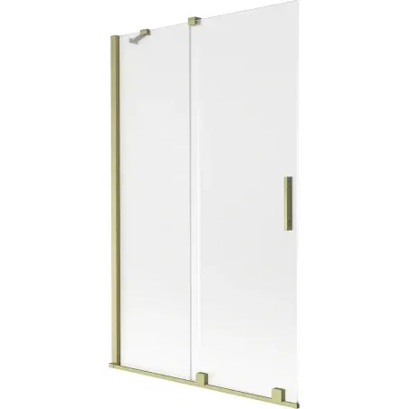 Mexen Velar 2-panel sliding bath screen 110 x 150 cm, frosted, brushed gold - 896-110-000-31-55