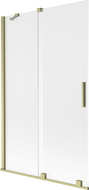 Mexen Velar 2-panel sliding bath screen 110 x 150 cm, frosted, brushed gold - 896-110-000-31-55