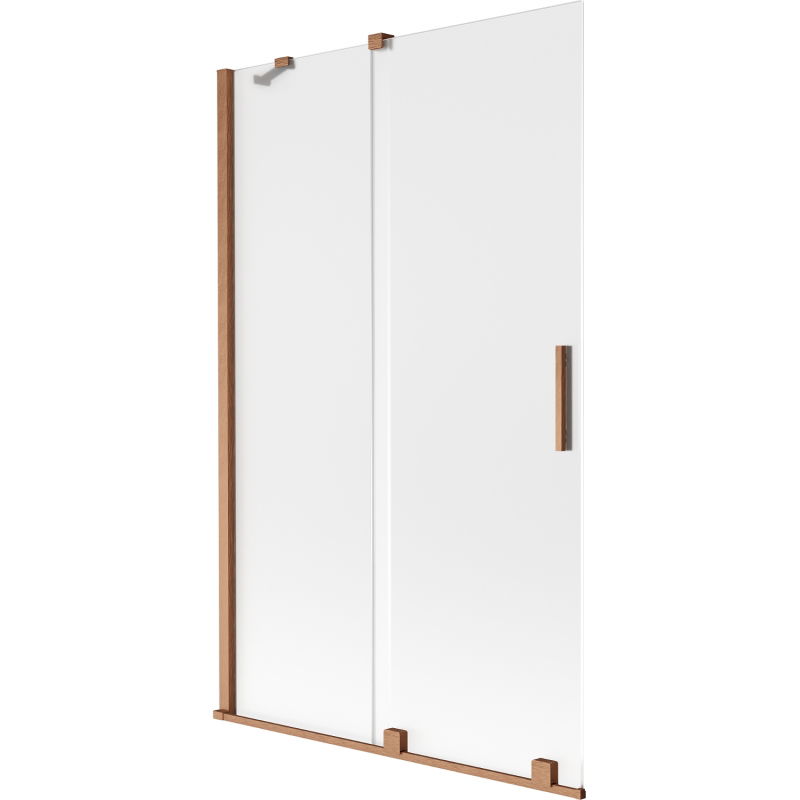 Mexen Velar 2-wing Sliding Bath Screen 110 x 150 cm, Frosted, Brushed Copper - 896-110-000-31-65