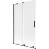 Mexen Velar 2-wing sliding bathtub screen 110 x 150 cm, frost, brushed gun gray - 896-110-000-31-66