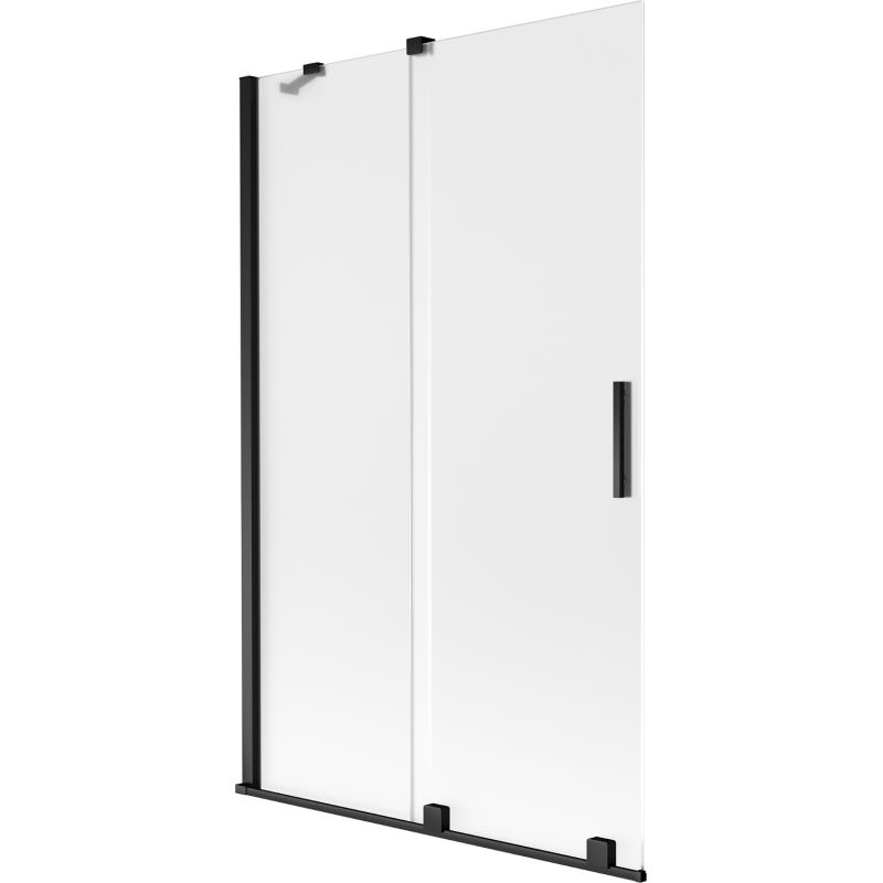 Mexen Velar 2-wing retractable bathtub screen 110 x 150 cm, frosted, black - 896-110-000-31-70