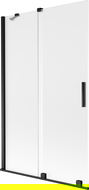 Mexen Velar 2-Panel Sliding Bath Screen 110 x 150 cm, Frosted, Black - 896-110-000-31-70