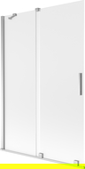 Mexen Velar 2-panel sliding shower screen 120 x 150 cm, frosted, chrome - 896-120-000-31-01
