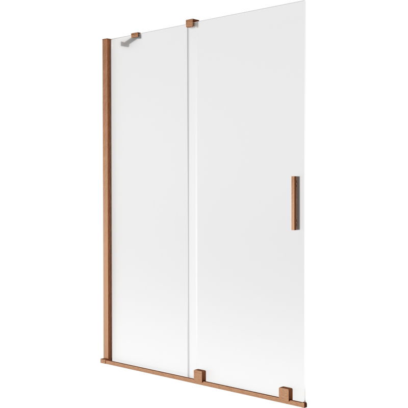 Mexen Velar 2-panel sliding bath screen 120 x 150 cm, frosted, brushed copper - 896-120-000-31-65