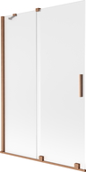 Mexen Velar 2-panel sliding bath screen 120 x 150 cm, frosted, brushed copper - 896-120-000-31-65