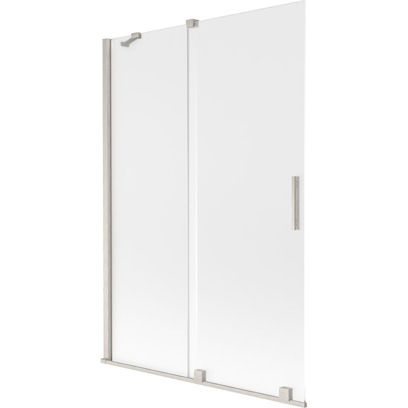 Mexen Velar 2-wing sliding bath screen 120 x 150 cm, frost, brushed nickel - 896-120-000-31-97