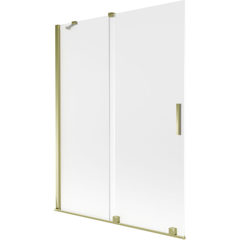 Mexen Velar shower screen 2-panel sliding 130 x 150 cm, frosted, gold - 896-130-000-31-50