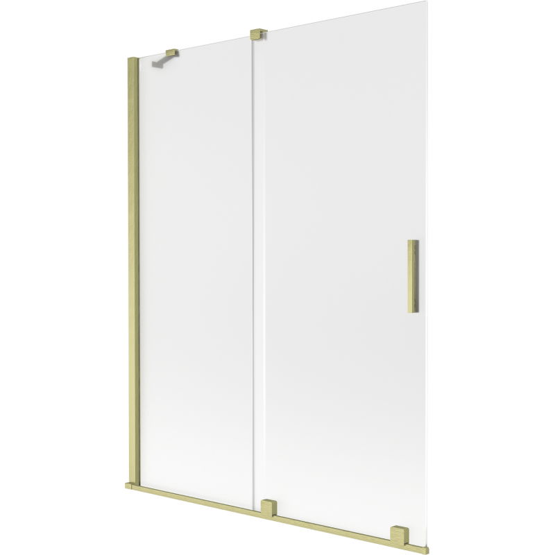 Mexen Velar 2-panel sliding bath screen 130 x 150 cm, frost, brushed gold - 896-130-000-31-55