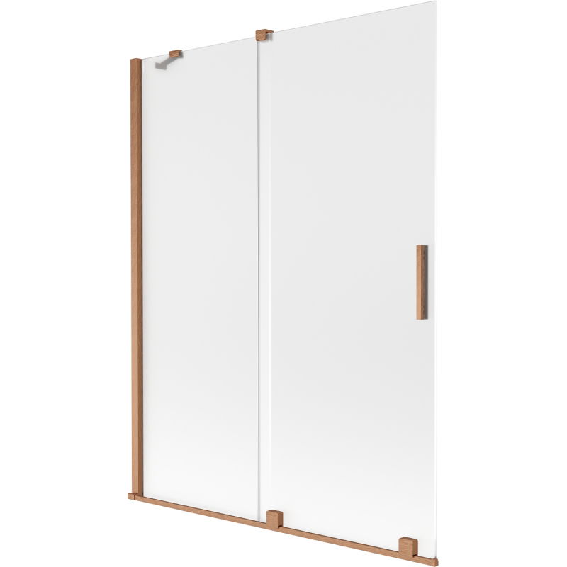 Mexen Velar 2-wing sliding bath screen 130 x 150 cm, frost, brushed copper - 896-130-000-31-65