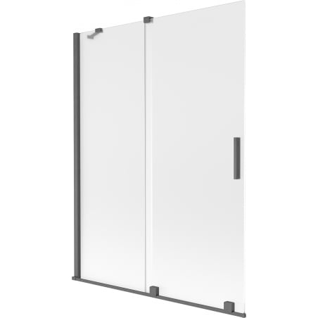 Mexen Velar 2-panel sliding bath screen 130 x 150 cm, frost, brushed gun gray - 896-130-000-31-66