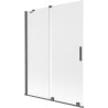 Mexen Velar 2-panel sliding bath screen 130 x 150 cm, frost, brushed gun gray - 896-130-000-31-66