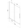Mexen Velar 2-panel sliding bathtub screen 130 x 150 cm, frost, brushed gun gray - 896-130-000-31-66