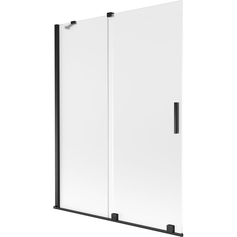 Mexen Velar 2-panel Sliding Shower Screen 130 x 150 cm, Frosted, Black - 896-130-000-31-70