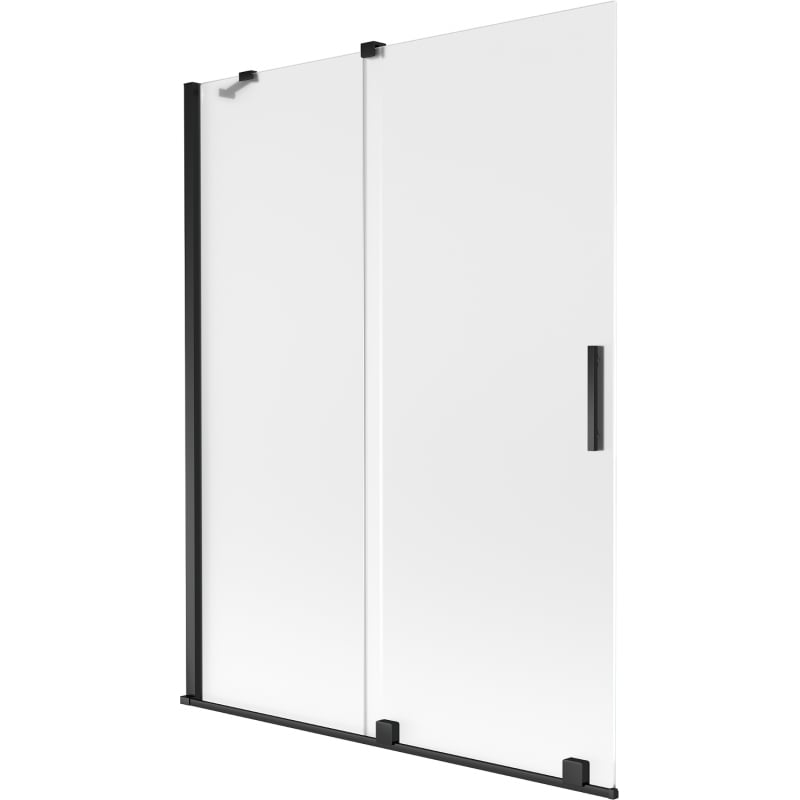 Mexen Velar two-panel sliding bath screen 130 x 150 cm, frost, black - 896-130-000-31-70