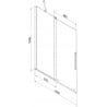 Mexen Velar 2-panel sliding bathtub screen 130 x 150 cm, frost, gun metal - 896-130-000-31-95