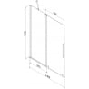 Mexen Velar 2-wing sliding bathtub screen 140 x 150 cm, frost, white - 896-140-000-31-20