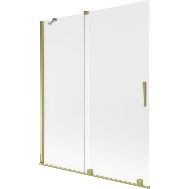 Mexen Velar 2-Wing Sliding Bathtub Screen 140 x 150 cm, Frosted, Gold - 896-140-000-31-50