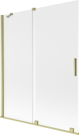 Mexen Velar 2-panel sliding bath screen 140 x 150 cm, frost, brushed gold - 896-140-000-31-55