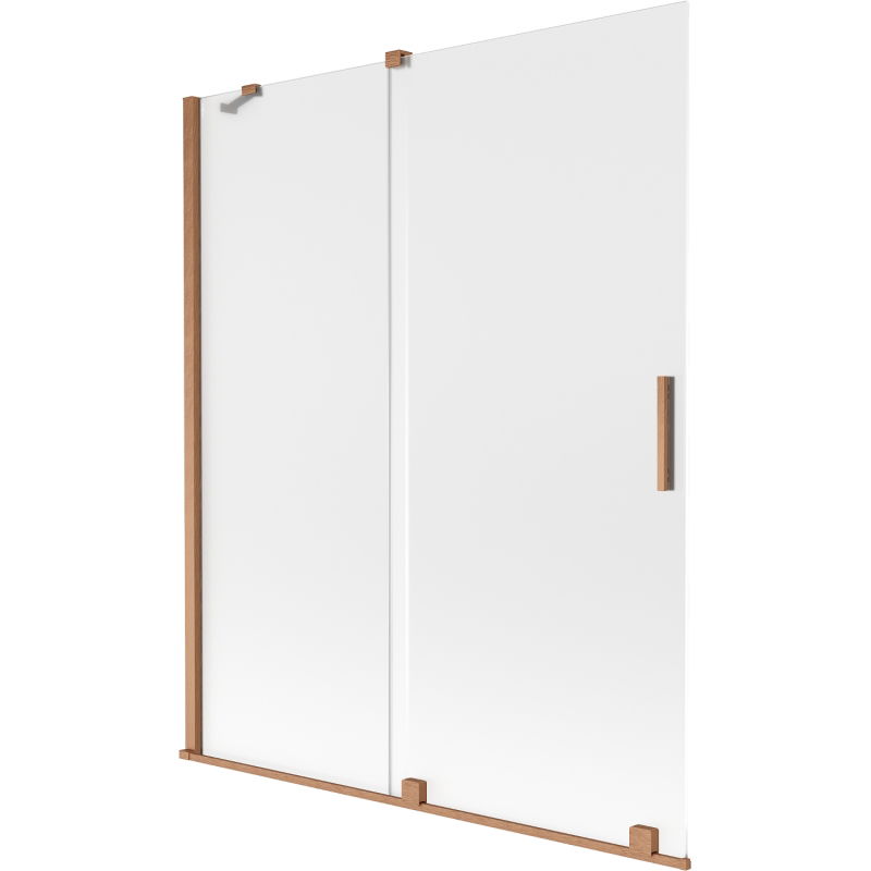 Mexen Velar 2-panel sliding bathtub screen 140 x 150 cm, frosted, brushed copper - 896-140-000-31-65