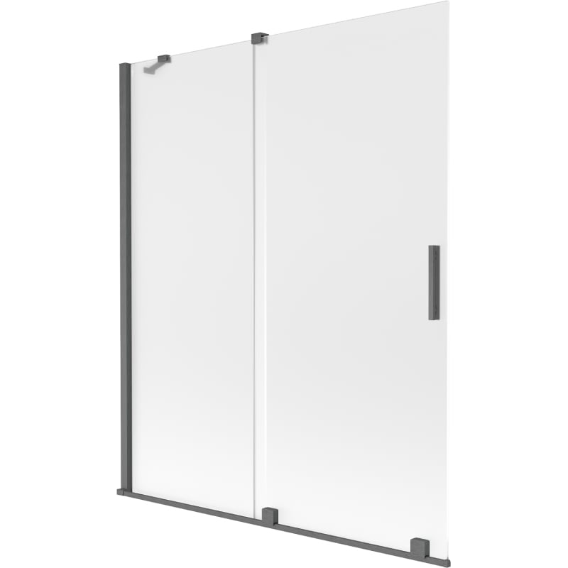 Mexen Velar 2-panel sliding bath screen 140 x 150 cm, frost, brushed gun grey - 896-140-000-31-66