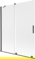 Mexen Velar shower screen 2-wing sliding 140 x 150 cm, frost, brushed gun gray - 896-140-000-31-66