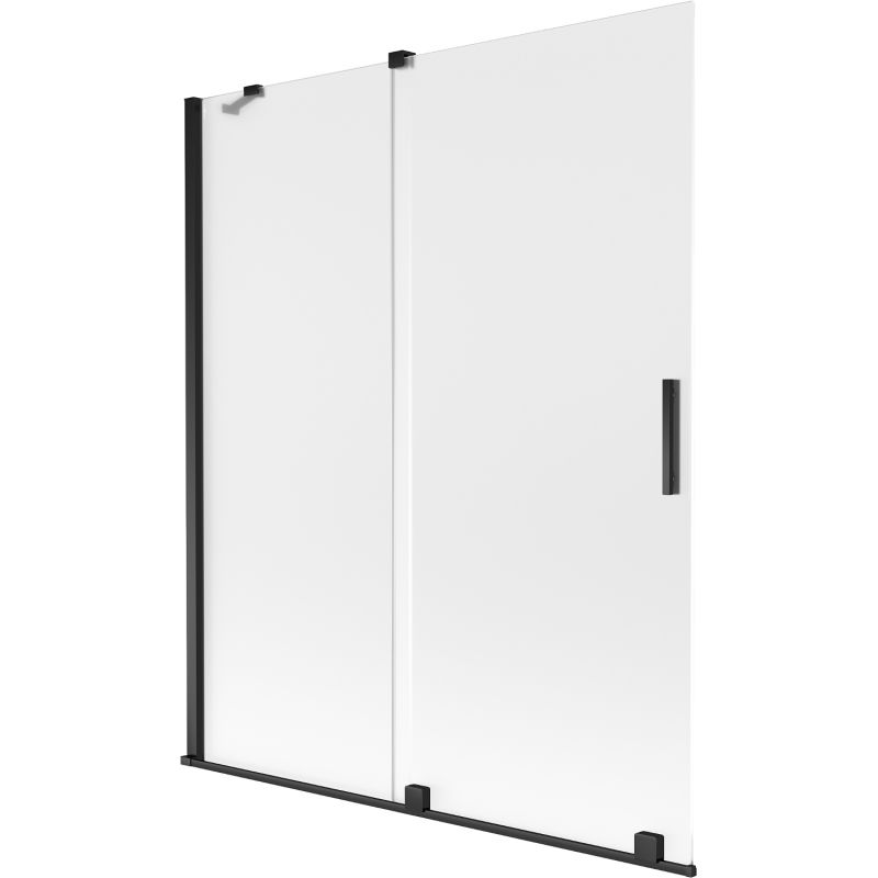 Mexen Velar 2-panel sliding bathtub screen 140 x 150 cm, frost, black - 896-140-000-31-70