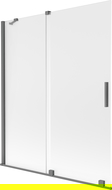 Mexen Velar 2-panel sliding bathtub screen 140 x 150 cm, frosted, gun metal - 896-140-000-31-95