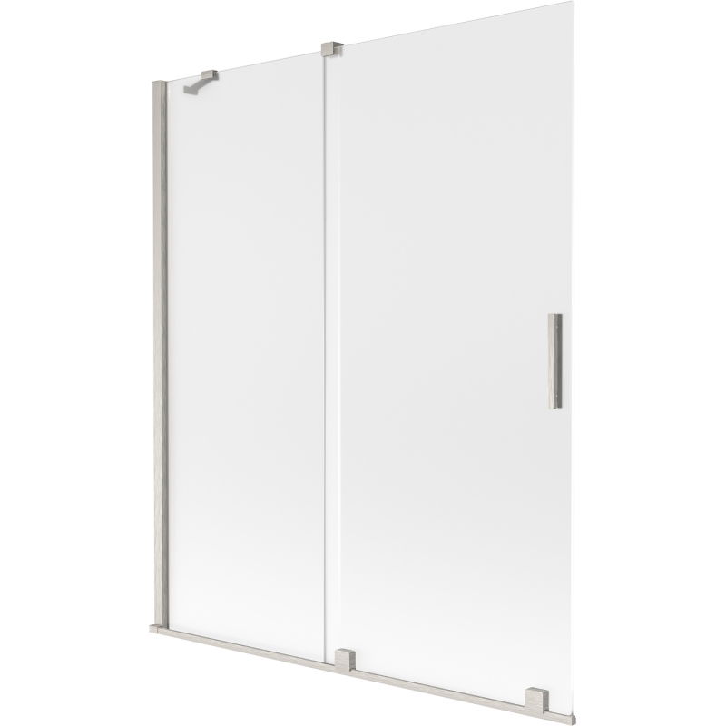 Mexen Velar 2-Panel Sliding Bathtub Screen 140 x 150 cm, Frosted, Brushed Nickel - 896-140-000-31-97