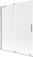 Mexen Velar 2-Panel Sliding Bathtub Screen 140 x 150 cm, Frosted, Brushed Nickel - 896-140-000-31-97