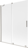 Mexen Velar 2-wing sliding bath screen 140 x 150 cm, frost, brushed nickel - 896-140-000-31-97