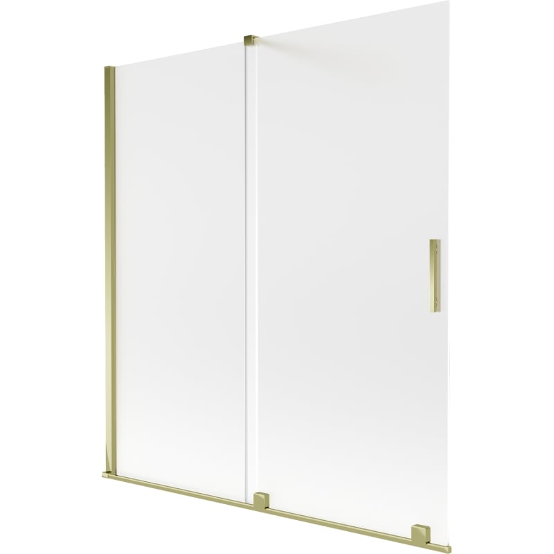 Mexen Velar two-wing sliding bath screen 150 x 150 cm, frost, gold - 896-150-000-31-50