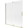 Mexen Velar 2-panel sliding bathtub screen 150 x 150 cm, frost, brushed gold - 896-150-000-31-55