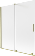 Mexen Velar 2-panel sliding bathtub screen 150 x 150 cm, frost, brushed gold - 896-150-000-31-55