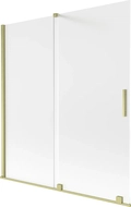 Mexen Velar 2-wing sliding bath screen 150 x 150 cm, frost, brushed gold - 896-150-000-31-55