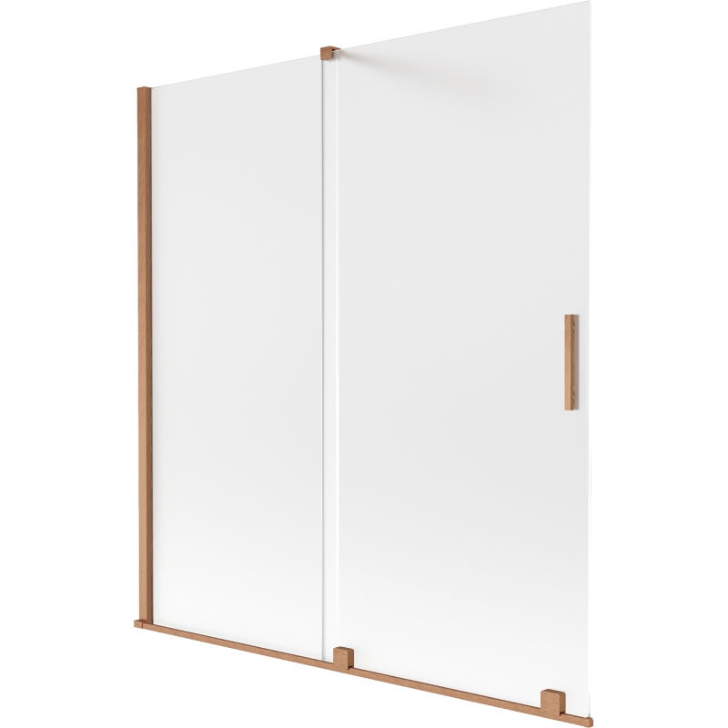 Mexen Velar sliding bathtub screen, 2-panel, 150 x 150 cm, frost, brushed copper - 896-150-000-31-65